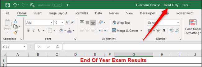 change excel file from read only